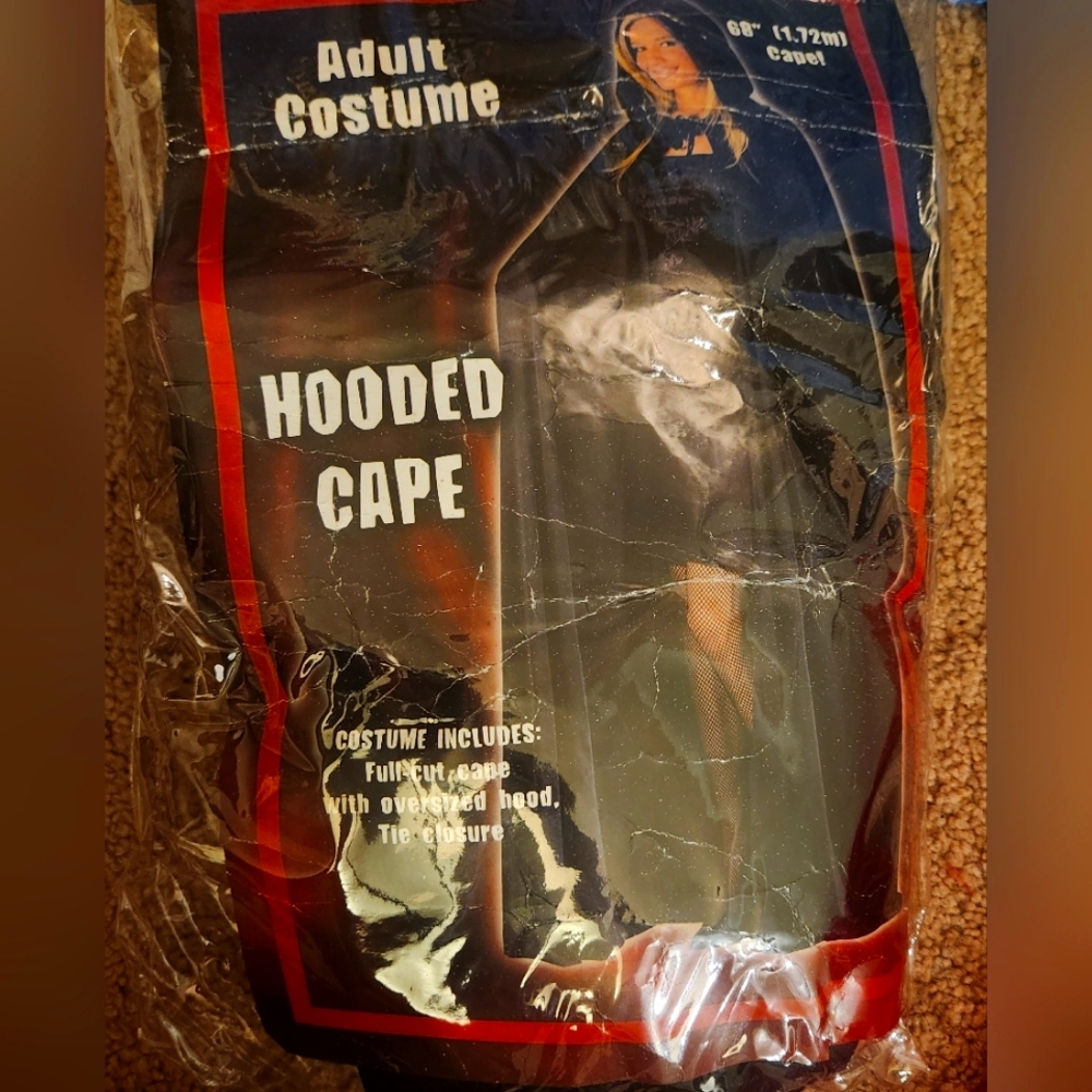 🎃🐈‍⬛️Spirit Black Hooded Cape with tie closure Halloween costume